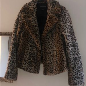 Cheetah faux fur coat
